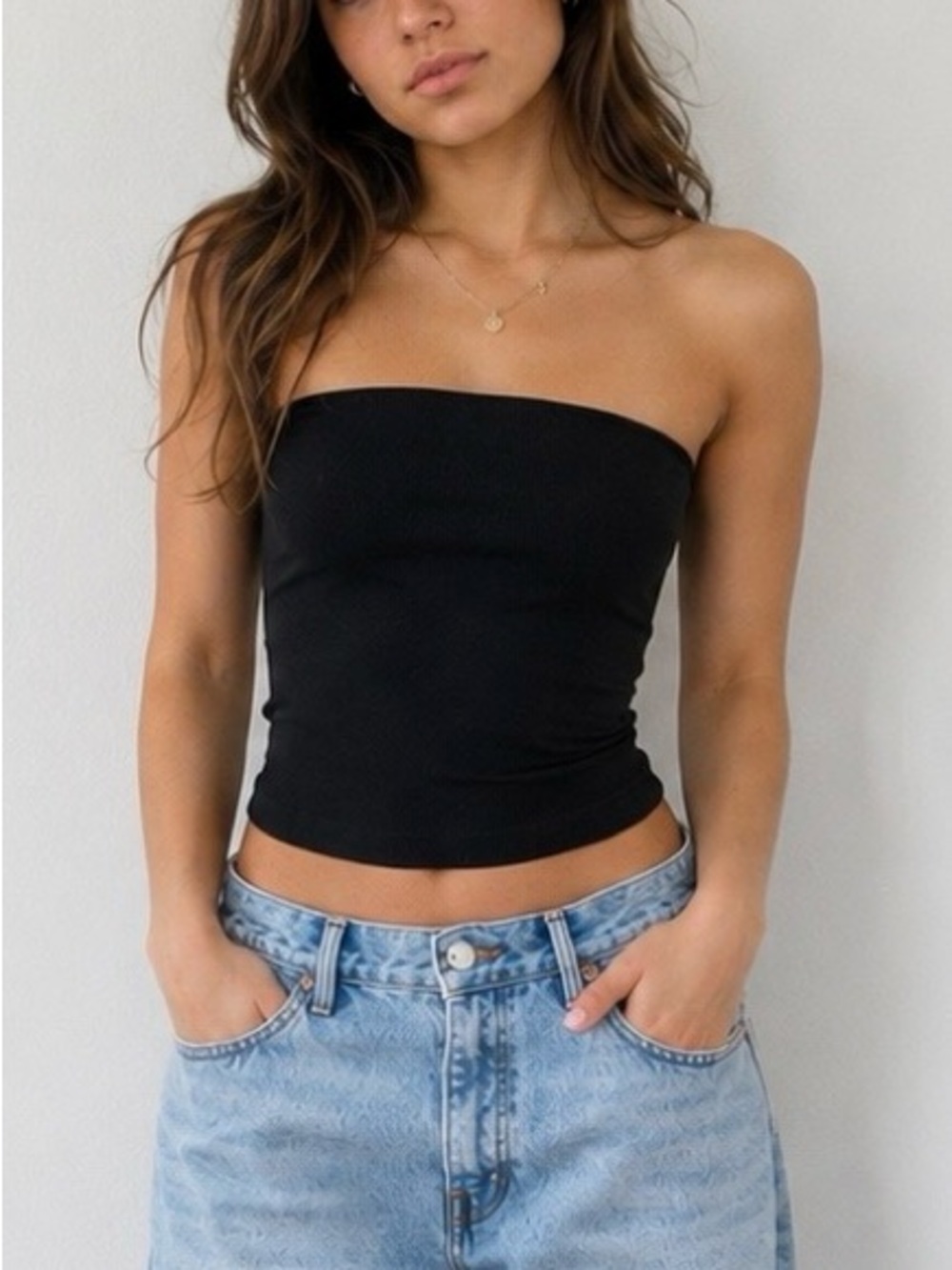 Brandy Melville Ribbed Stretch Tube Top One Size